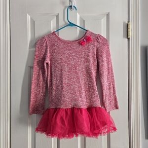 Bobbie Brooks Pink Knit Sweater with Tulle Hem Girls Medium